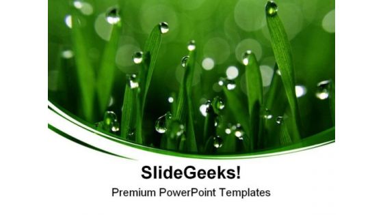 Dew Drops Green Nature PowerPoint Themes And PowerPoint Slides 0511