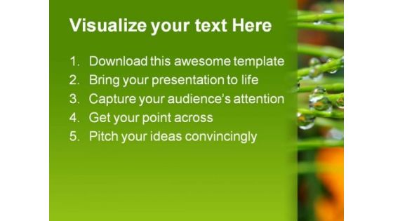 Dew Drops Nature PowerPoint Template 1110