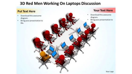 Diagram Of The Business Cycle On Laptops Discussion PowerPoint Templates Ppt Backgrounds For Slides
