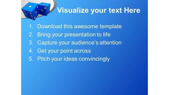 Dice Casino Game Theme PowerPoint Templates Ppt Backgrounds For Slides 0413