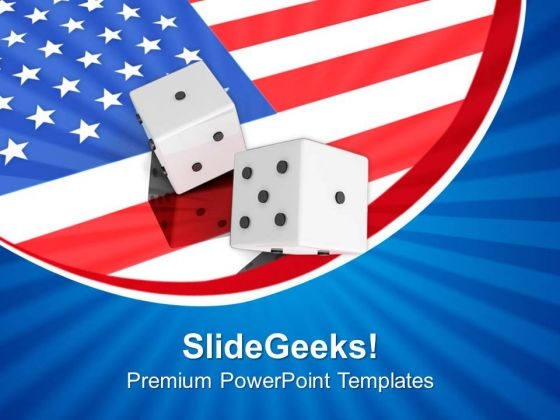 Dice With American Flag PowerPoint Templates Ppt Backgrounds For Slides 0813