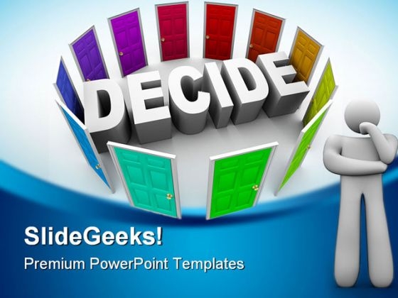 Difficult To Decide Metaphor PowerPoint Backgrounds And Templates 1210