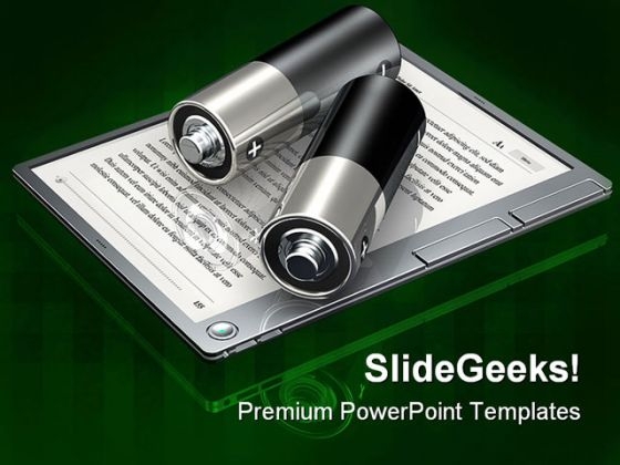 Digital Book Batteries Technology PowerPoint Themes And PowerPoint Slides 0211