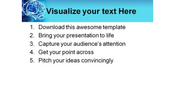 Digital Brain Science PowerPoint Backgrounds And Templates 0111
