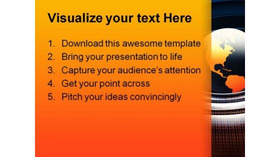 Digital Globe Business PowerPoint Template 0510