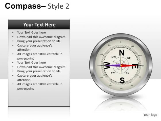 Direction Compass 2 PowerPoint Slides And Ppt Diagram Templates