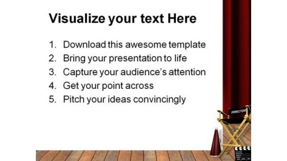 Director Chair Entertainment PowerPoint Templates And PowerPoint Backgrounds 0611