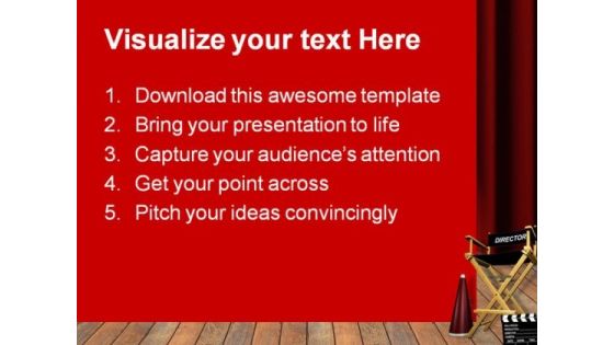 Director Chair Entertainment PowerPoint Templates And PowerPoint Backgrounds 0611