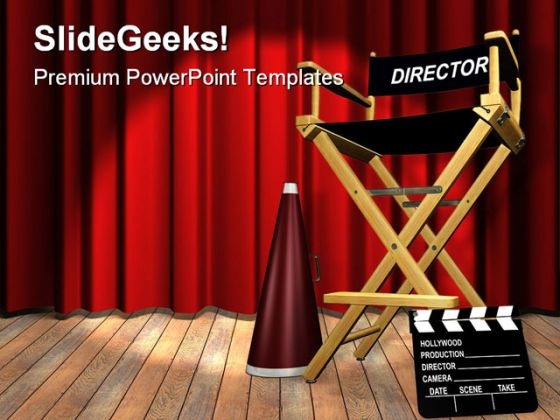 Director Chair Entertainment PowerPoint Templates And PowerPoint Backgrounds 0611