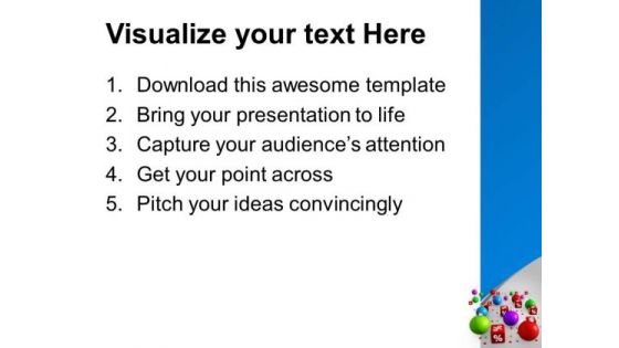 Discount On Christmas Items Balls PowerPoint Templates Ppt Backgrounds For Slides 1212