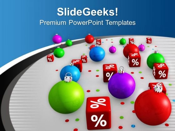 Discount On Christmas Items Balls PowerPoint Templates Ppt Backgrounds For Slides 1212