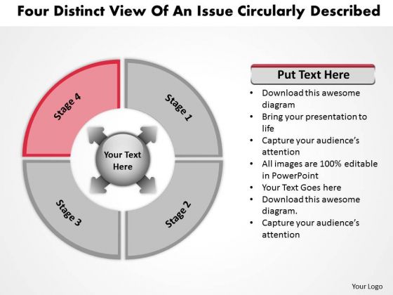 Distinct View Of An Issue Circularly Described Flow Process PowerPoint Templates