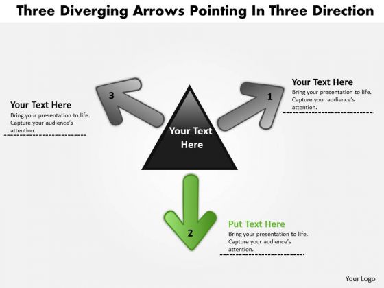 Diverging Arrows Pointing Direction5 Arrows Relative Circular Diagram PowerPoint Templates