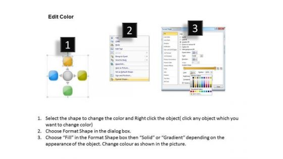 Diverging Number Of Processes And Their Flow 4 Stages Cycle Diagram PowerPoint Slides