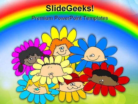 Diversity Of Flowers Children PowerPoint Templates And PowerPoint Backgrounds 0311