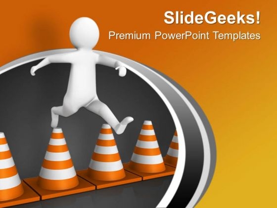Do Not Jump Safety Line In Traffic PowerPoint Templates Ppt Backgrounds For Slides 0713