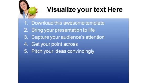 Doctor With Apple Health PowerPoint Templates And PowerPoint Backgrounds 0511