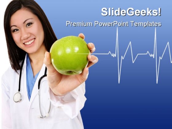 Doctor With Apple Health PowerPoint Templates And PowerPoint Backgrounds 0511