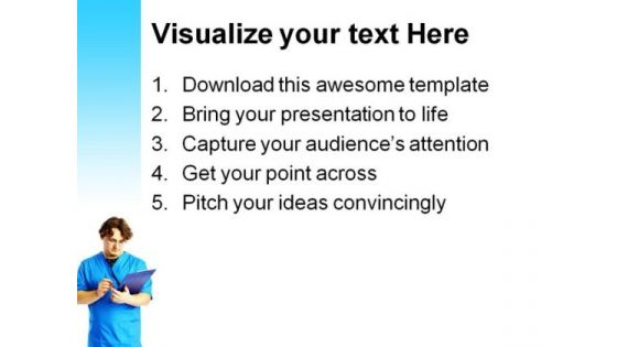 Doctor With Reports Medical PowerPoint Themes And PowerPoint Slides 0811