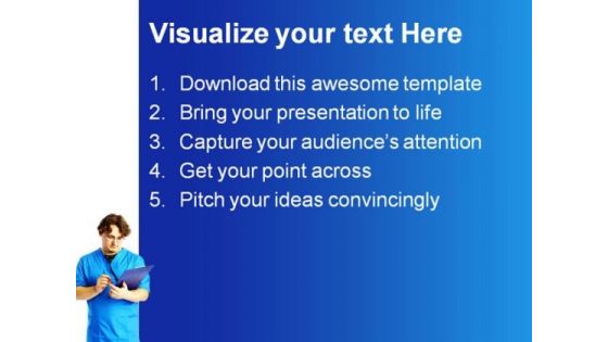 Doctor With Reports Medical PowerPoint Themes And PowerPoint Slides 0811