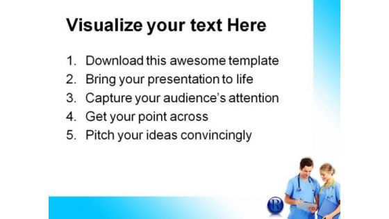 Doctors Disscuss Reports Medical PowerPoint Themes And PowerPoint Slides 0411