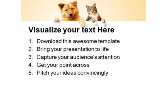 Dog Cat Friends Animals PowerPoint Backgrounds And Templates 1210