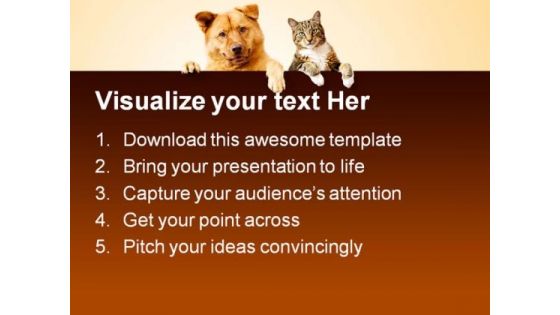 Dog Cat Friends Animals PowerPoint Backgrounds And Templates 1210