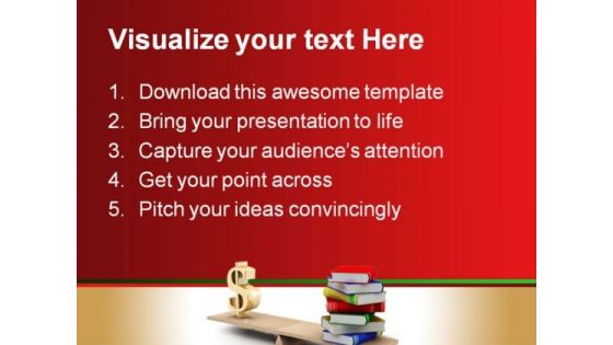Dollar Books Education PowerPoint Template 0610
