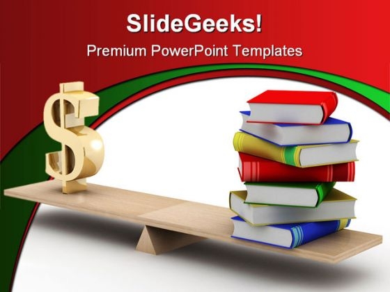 Dollar Books Education PowerPoint Template 0610