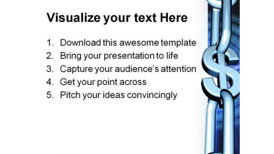Dollar Chain Business Money PowerPoint Template 1110