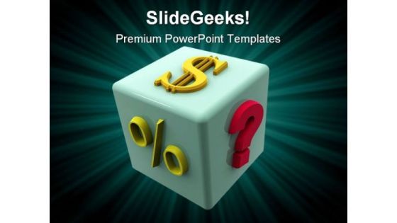 Dollar Dice Metaphor PowerPoint Templates And PowerPoint Backgrounds 0211