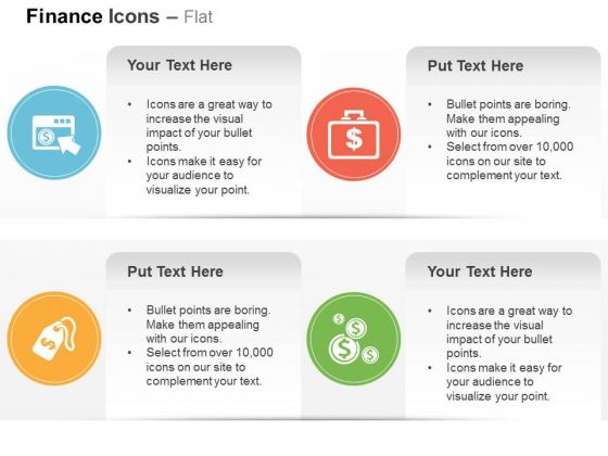 Dollar Floppy Tag Suitcase Coins Ppt Slides Graphics