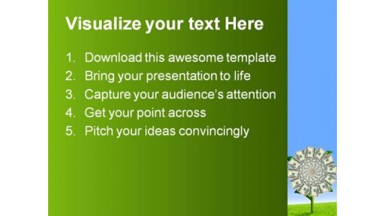 Dollar Flower Finance PowerPoint Background And Template 1210