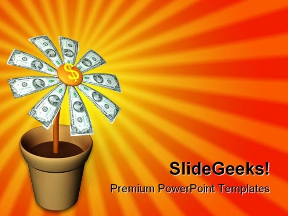 Dollar Flower PowerPoint Backgrounds And Templates 1210