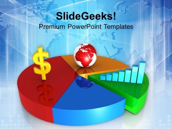 Dollar Fluctuation Glabaly With Pie Chart PowerPoint Templates Ppt Backgrounds For Slides 0313