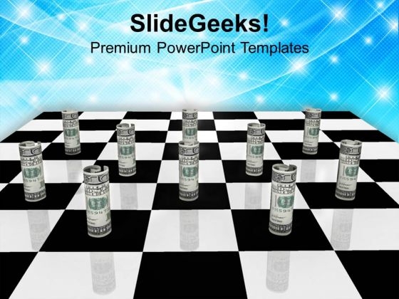 Dollar On Chess Board Financial PowerPoint Templates Ppt Backgrounds For Slides 0213