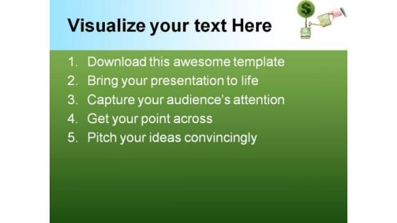 Dollar Plant Business PowerPoint Background And Template 1210