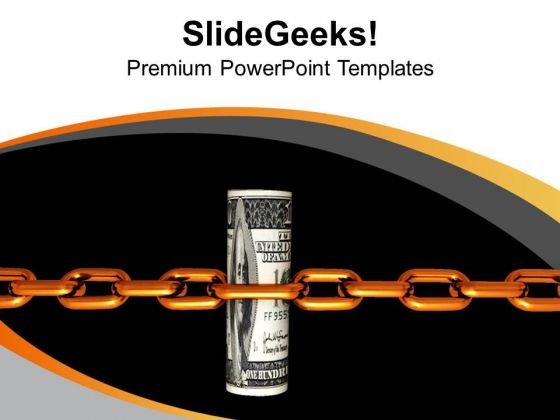 Dollar Shackled With Chains Business Concept PowerPoint Templates Ppt Backgrounds For Slides 0313