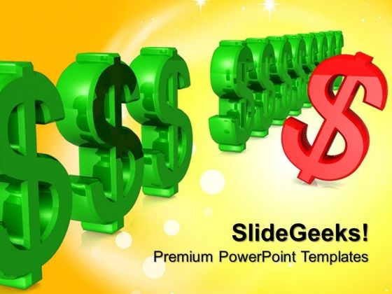 Dollar Stand Out From Crowd Leadership PowerPoint Templates And PowerPoint Themes 0912