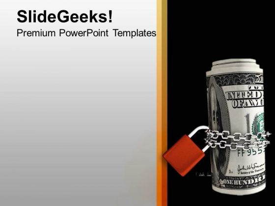 Dollars Chained And Locked Investment PowerPoint Templates Ppt Backgrounds For Slides 0213