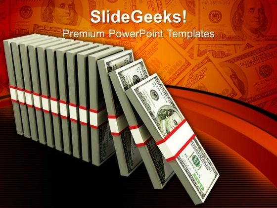 Dollars Domino Success PowerPoint Templates And PowerPoint Themes 0912