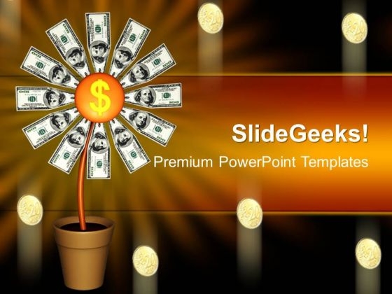 Dollars Flower Money PowerPoint Templates And PowerPoint Themes 1012