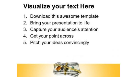 Dollars Locked With Padlock Security PowerPoint Templates And PowerPoint Themes 1012