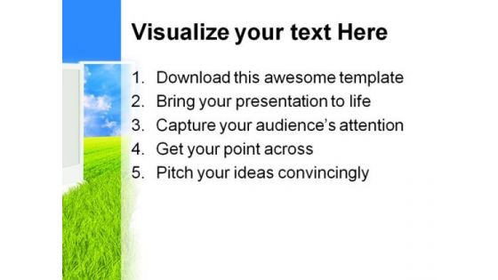 Door Nature PowerPoint Template 0610