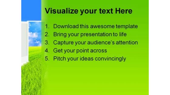 Door Nature PowerPoint Template 0610