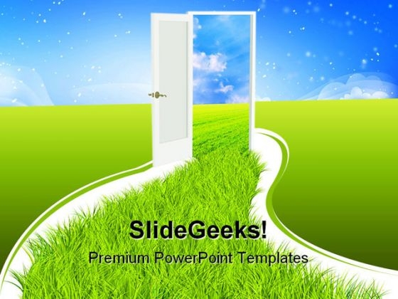 Door Nature PowerPoint Template 0610
