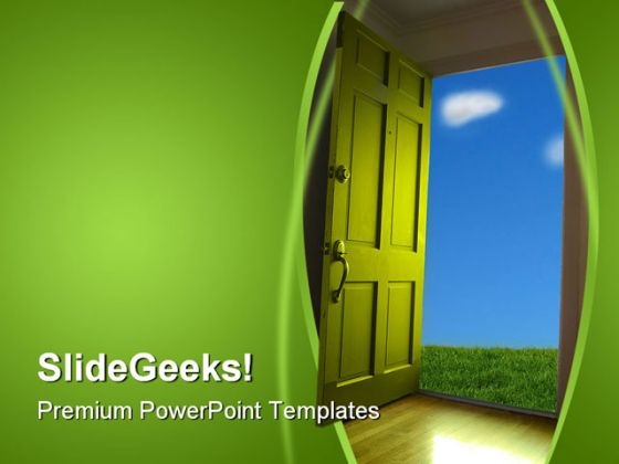 Door Nature PowerPoint Template 1110