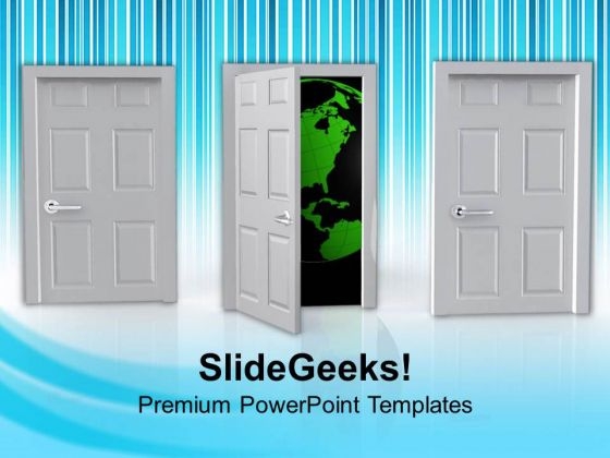 Door Opens To Reveal World Of Opportunity PowerPoint Templates Ppt Backgrounds For Slides 0713