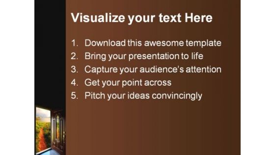 Door To Adventure Nature PowerPoint Template 1110