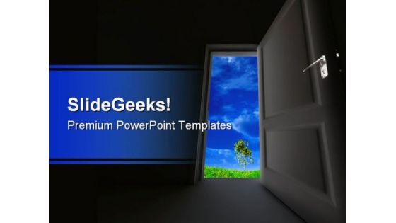 Door To Nature PowerPoint Template 0910